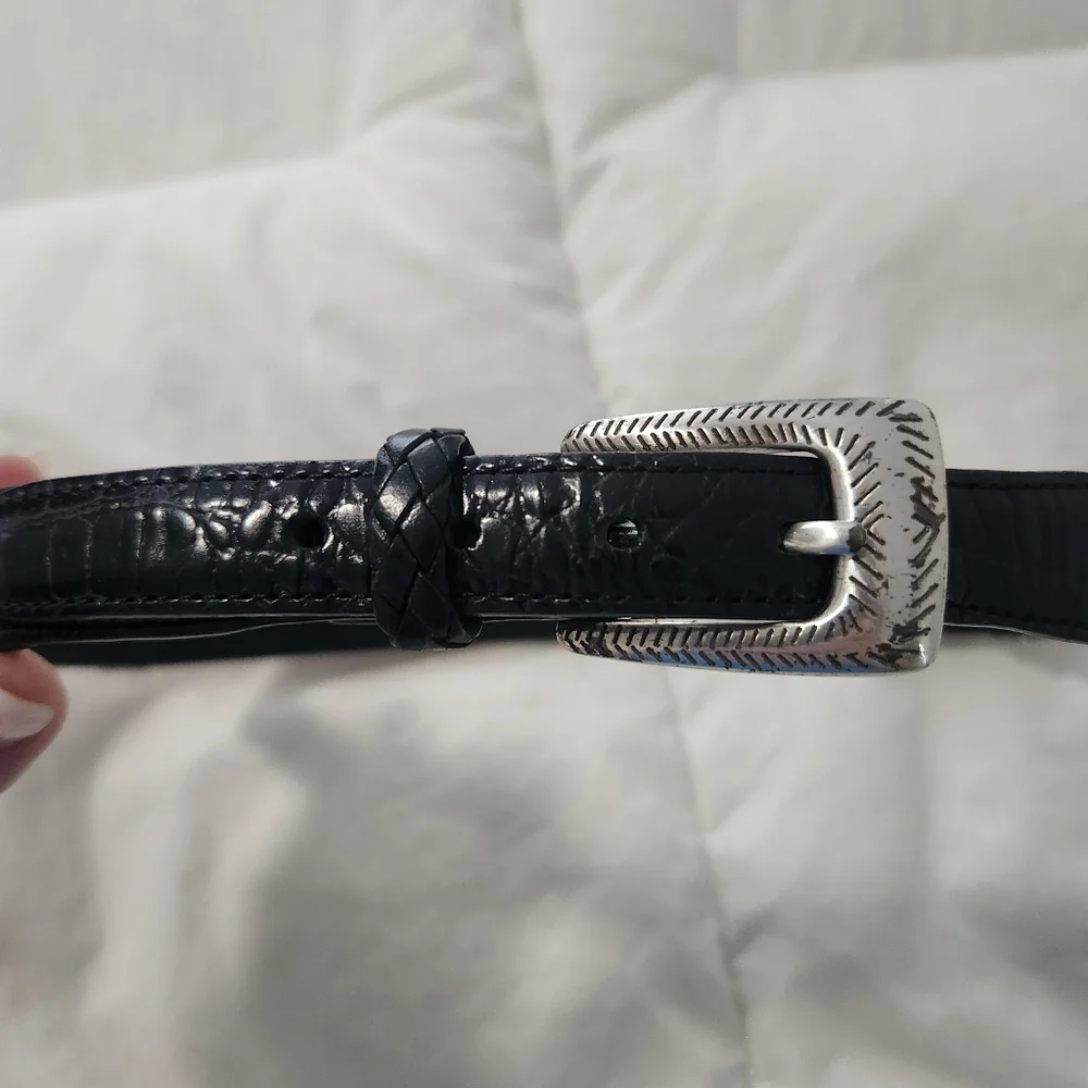 Brighton Animal Print Leather Belt in Brown, Black & White